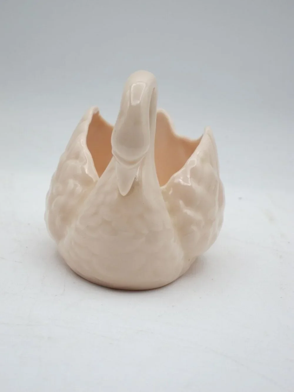 Vintage Lenox Pink Swan Figurine Small Porcelain Swan Green Stamp